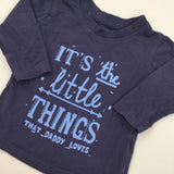 'It's The Little Things …' Navy Long Sleeve Top - Boys 3-6 Months