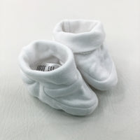 White Cotton Booties - Boys/Girls 0-3 Months