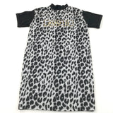 'Outfit Of The Day' Animal Print Black & Grey Polyester Dress - Girls 9-10 Years