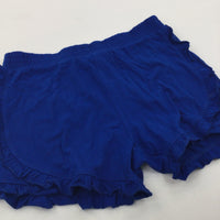 Frilly Blue Lightweight Jersey Shorts - Girls 11-12 Years