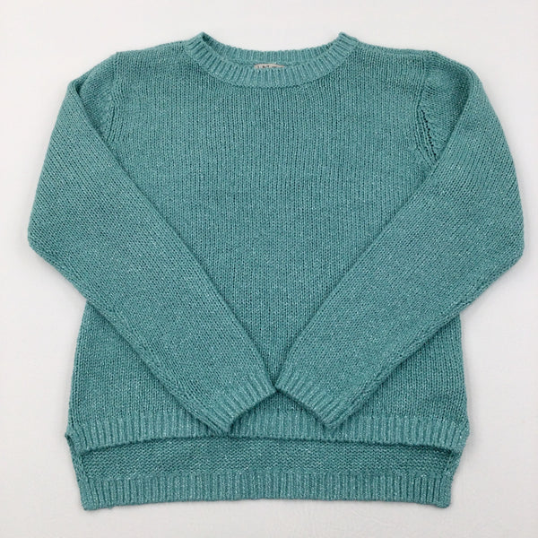 Sparkly Green Knitted Jumper - Girls 10 Years