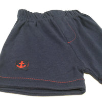Anchor Badge Navy Jersey Shorts - Boys 0-3 Months