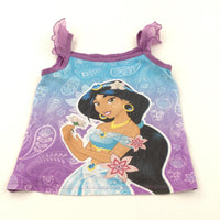 Princess Jasmine Glittery Blue & Purple Vest Top - Girls 2-3 Years