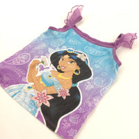 Princess Jasmine Glittery Blue & Purple Vest Top - Girls 2-3 Years