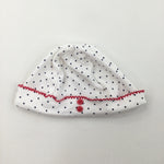 Spotty Navy & White Hat - Girls 3-6 Months