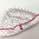 Spotty Navy & White Hat - Girls 3-6 Months