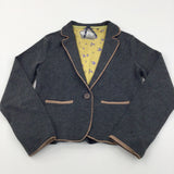 Grey & Brown Cropped Tweed Jacket - Girls 11 Years