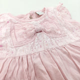 Sequins Pink Cotton & Jersey Tunic Blouse - Girls 3 Years