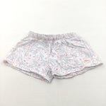 Whales White & Pink Lightweight Jersey Shorts - Girls 2-3 Years