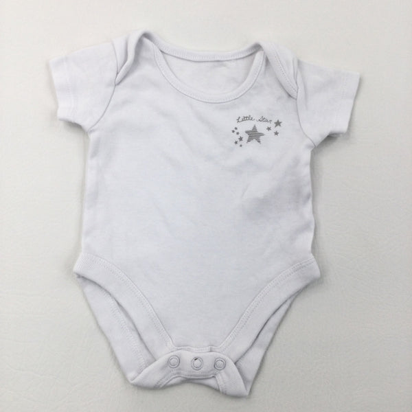 'Little Star' White Short Sleeve Bodysuit  - Boys/Girls Newborn
