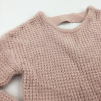 Dusky Pink Fluffy Knitted Jumper - Girls 9-10 Years