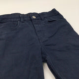 Navy Cotton Twill Trousers with Adjustable Waistband - Boys 11-12 Years