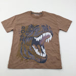 'Roar' Dinosaur Brown T-Shirt - Boys 10-11 Years