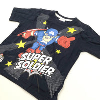 'Super Soldier' Captain America Navy T-Shirt - Boys 3-4 Years
