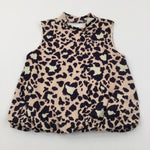 Animal Print Black, Pink & White Polyester Blouse - Girls 11-12 Years