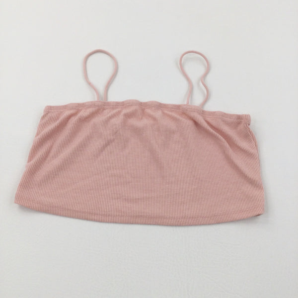 Pink Ribbed Cropped Vest Top - Girls 11-12 Years