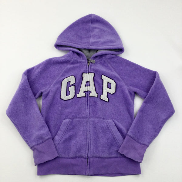 'GAP' Purple Fleece Zip Up Hoodie - Girls 10-11 Years