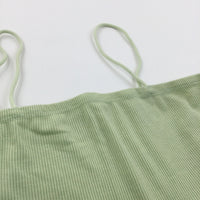 Green Ribbed Cropped Vest Top - Girls 11-12 Years