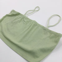 Green Ribbed Cropped Vest Top - Girls 11-12 Years