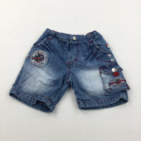 Thomas The Tank Engine Mid Blue Denim Shorts - Boys 9-12 Months