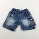 Thomas The Tank Engine Mid Blue Denim Shorts - Boys 9-12 Months