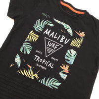 'Malibu' Black T-Shirt - Boys 6-7 Years
