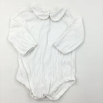 White Collar Long Sleeve Bodysuit - Girls 9-12 Months