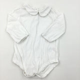 White Collar Long Sleeve Bodysuit - Girls 9-12 Months