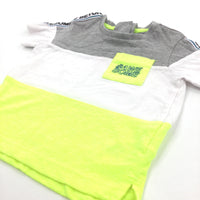 '#Awesome' Grey, White & Neon Yellow T-Shirt - Boys 3-6 Months