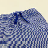 Blue & White Striped Lightweight Jersey Shorts - Boys 9-12 Months