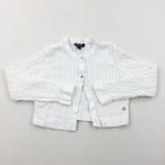 White Cropped Knitted Cardigan - Girls 5-6 Years