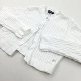 White Cropped Knitted Cardigan - Girls 5-6 Years