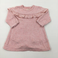 Pink Long Sleeve Dress with Integrated Bodysuit - Girls 6-9 Months