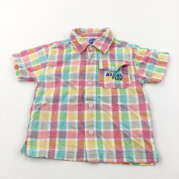 'Marine Park' Colourful Checked Cotton Shirt - Boys 9-12 Months