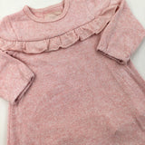 Pink Long Sleeve Dress with Integrated Bodysuit - Girls 6-9 Months