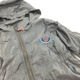 Butterfly Embroidered Charcoal Grey Lightweight Showerproof Coat with Hood - Girls 6-7 Years
