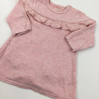 Pink Long Sleeve Dress with Integrated Bodysuit - Girls 6-9 Months