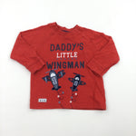 'Daddy's Little Wingman' Red Top - Boys 9-12 Months