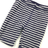 Grey & Navy Stripe Reversible Trousers - Boys Newborn