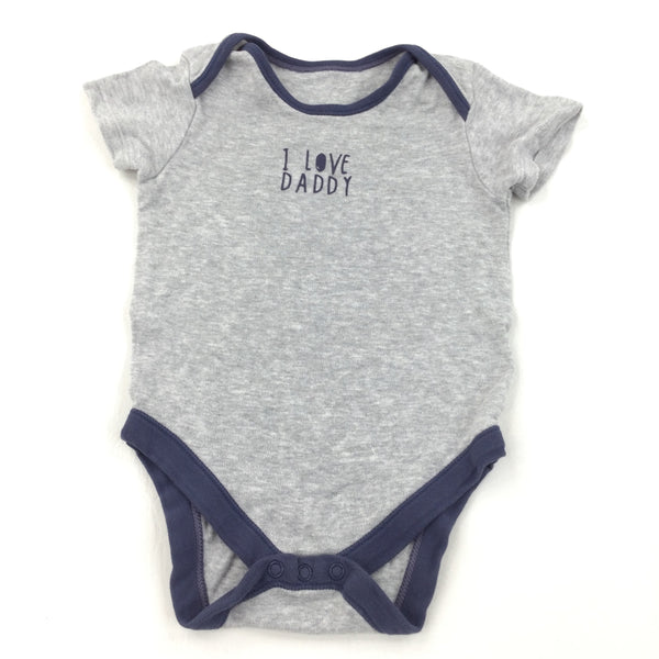 'I Love Daddy' Grey Short Sleeve Bodysuit - Boys 12-18 Months