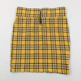 Yellow Checked Jersey Skirt - Girls 10-11 Years