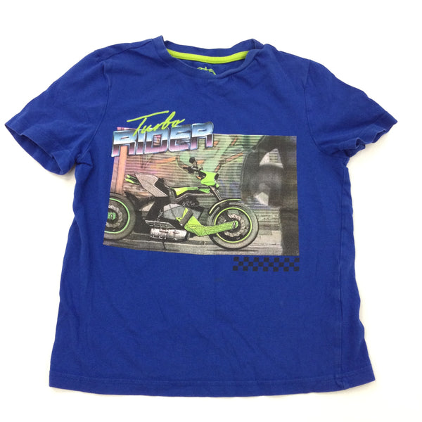 'Turbo Rider' Blue T-Shirt - Boys 7-8 Years