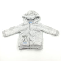 'Big Hugs' Tigger Embroidered Grey & White Striped Lined Jersey Coat with Hood & Ears - Boys 3-6 Months