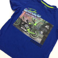 'Turbo Rider' Blue T-Shirt - Boys 7-8 Years