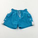 Blue & White Swimming Shorts - Boys 2-3 Years