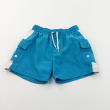 Blue & White Swimming Shorts - Boys 2-3 Years