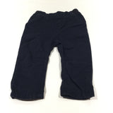 Navy Cotton Twill Pull On Trousers - Boys 3-6 Months