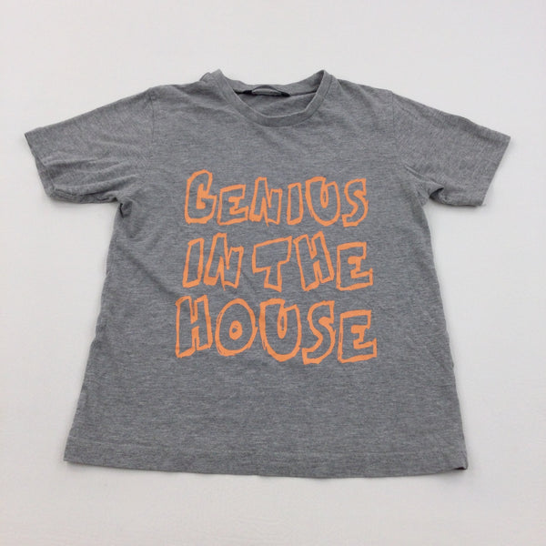 'Genius In The House' Grey T-Shirt - Boys 6-7 Years