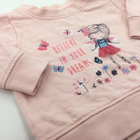 'Believe In Your Dreams' Fairy Glittery & Net Skirt Pink Sweatshirt - Girls 3-6 Months