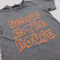 'Genius In The House' Grey T-Shirt - Boys 6-7 Years